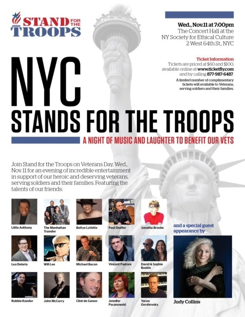 NYC STANDS FOR THE TROOPS - A NIGHT OF MUSIC AND LAUGHTER TO BENEFIT OUR VETS 