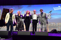 NASHVILLE, TN - JUNE 28:  Chick Corea, The Manhattan Transfer and Hubert Laws perform on stage during the National Music Council American Eagle Awards Dinner honoring Chick Corea and The Manhattan Transfer at Music City Center on June 28, 2018 in Nashville, Tennessee.  (Photo by Jason Davis/Getty Images for NAMM)